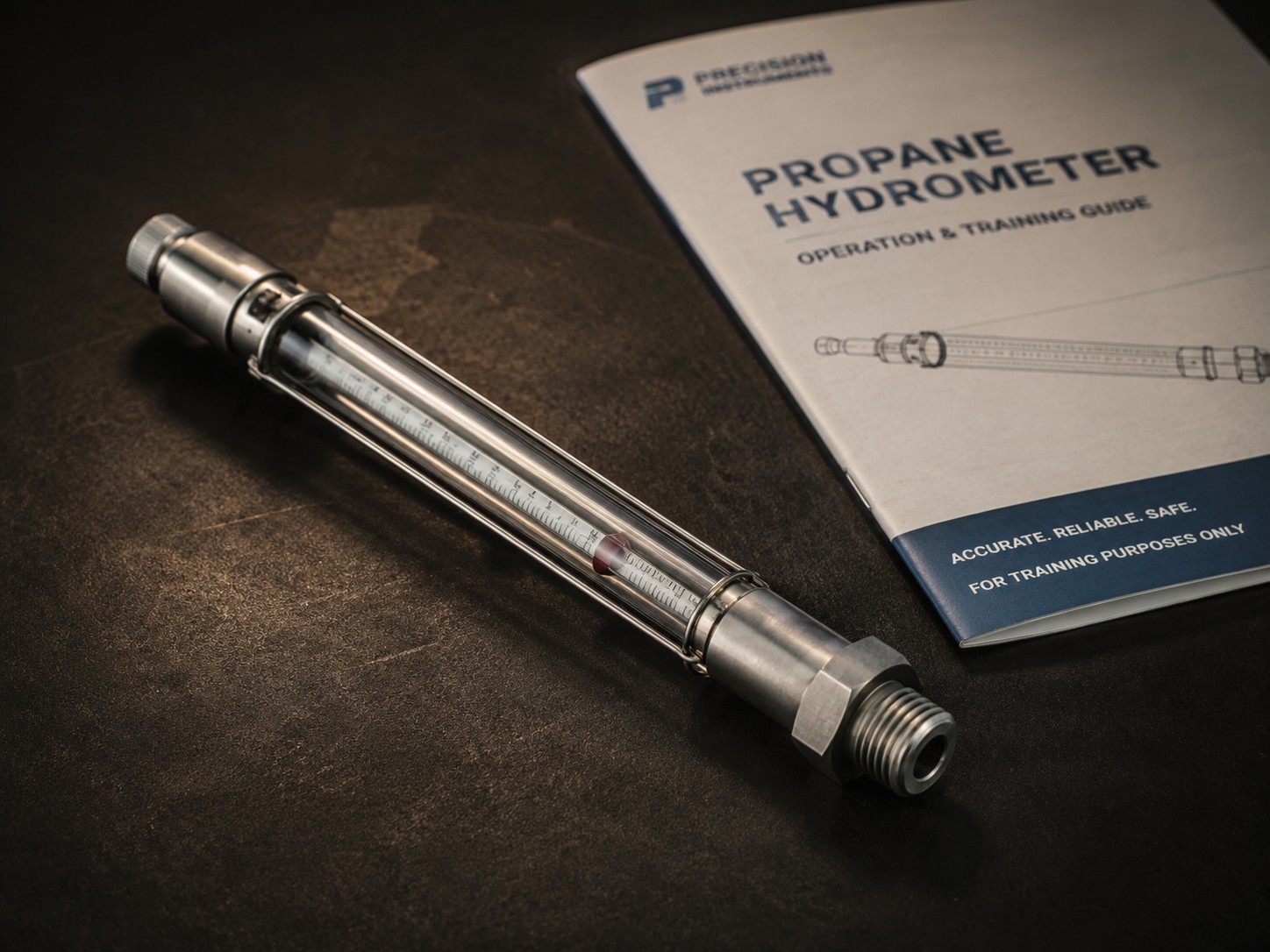 Propane hydrometer with operation guide